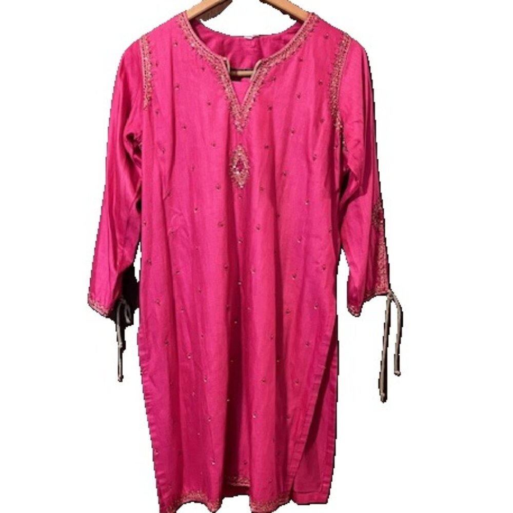 Pink Embellished Indian Ethnic Kurta Small/36